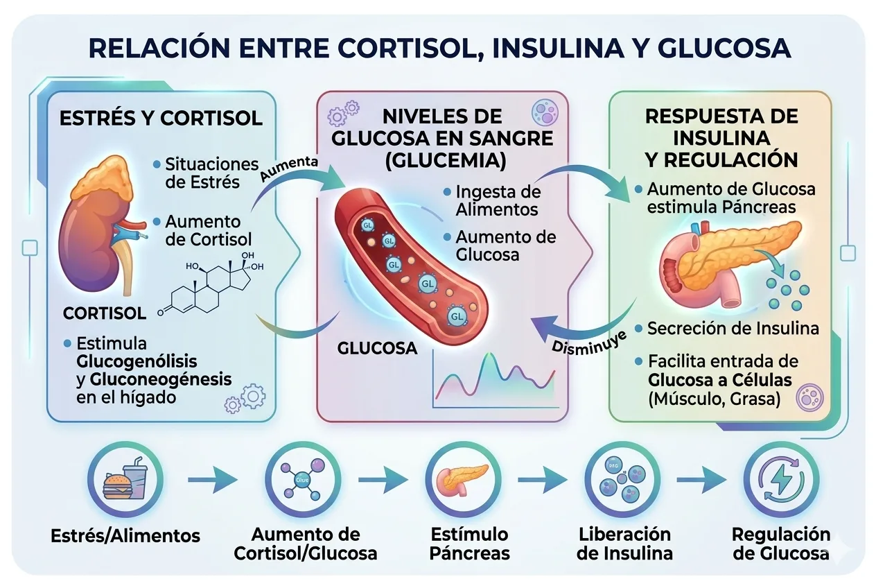 relación cortisol insulina glucosa yano