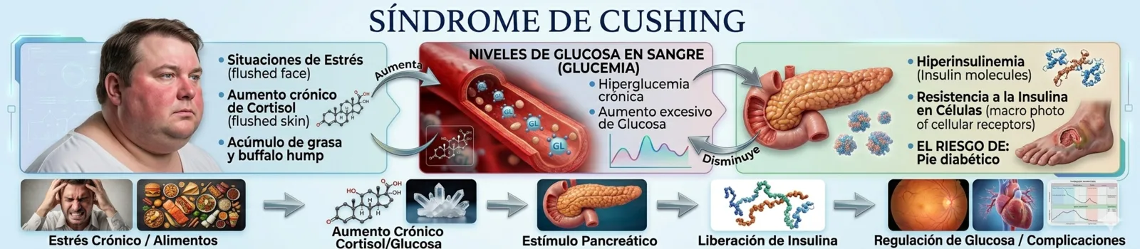 Síndrome de Cushing: cómo afecta la insulina, glucosa y la tensión